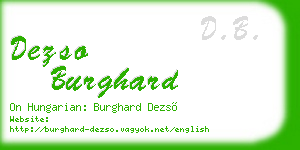 dezso burghard business card